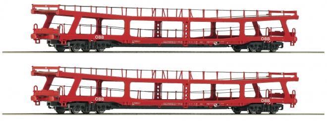 Set of 2 car transporters type DDs for passenger trains<br /><a href='images/pictures/Roco/Roco-74128.jpg' target='_blank'>Full size image</a>